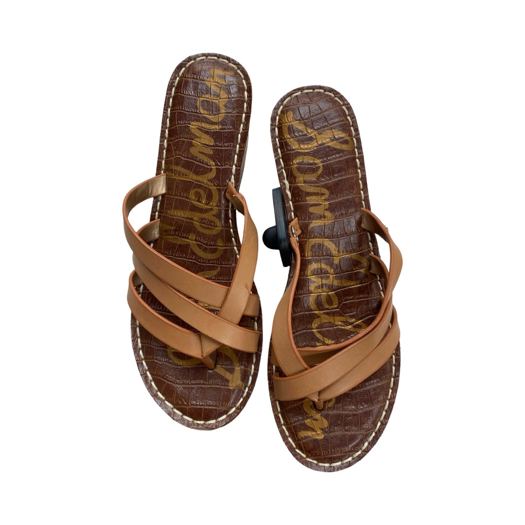 Sandals Heels Block By Sam Edelman In Brown, Size:7.5