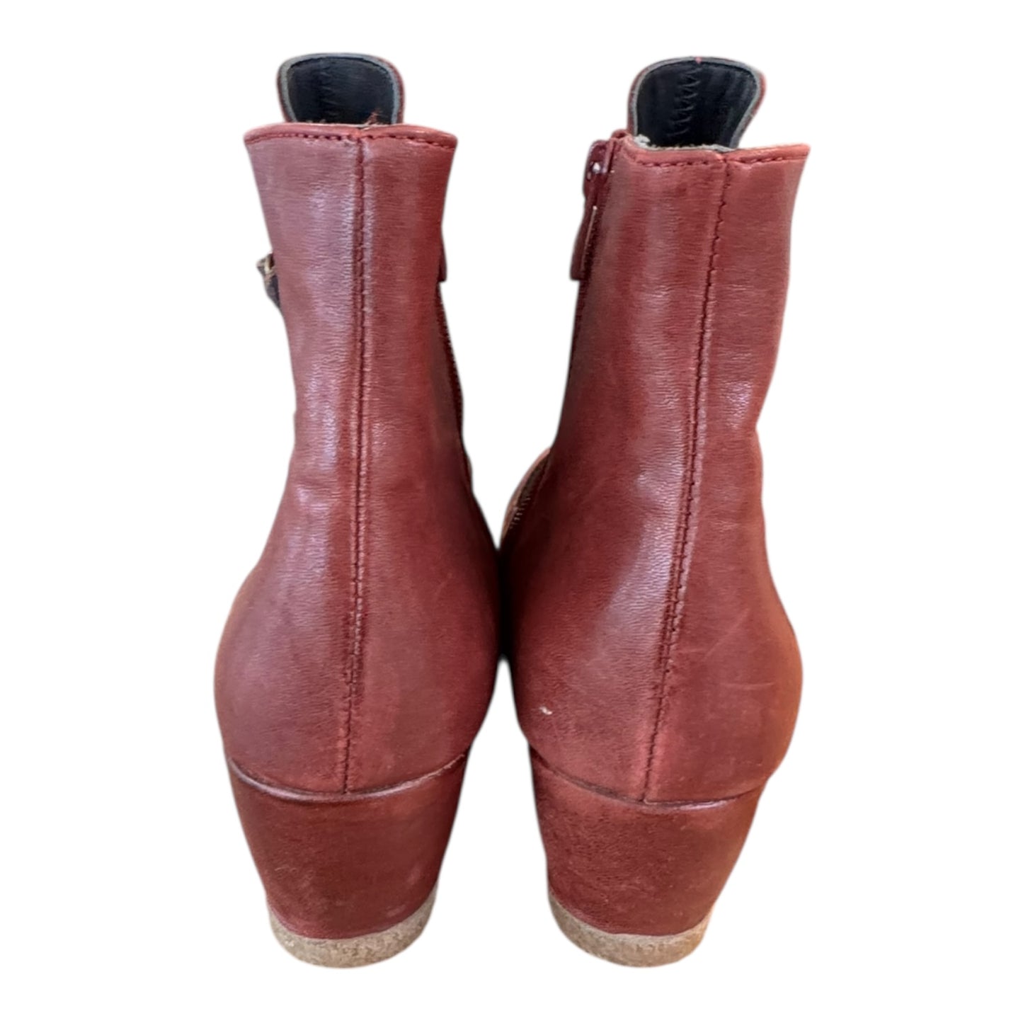 Boots Ankle Heels By eric michael In Red, Size:9.5