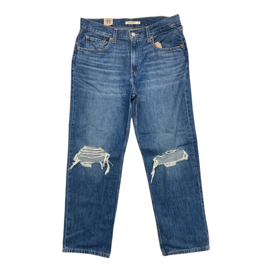 Jeans Straight By Levis In Blue Denim, Size:12