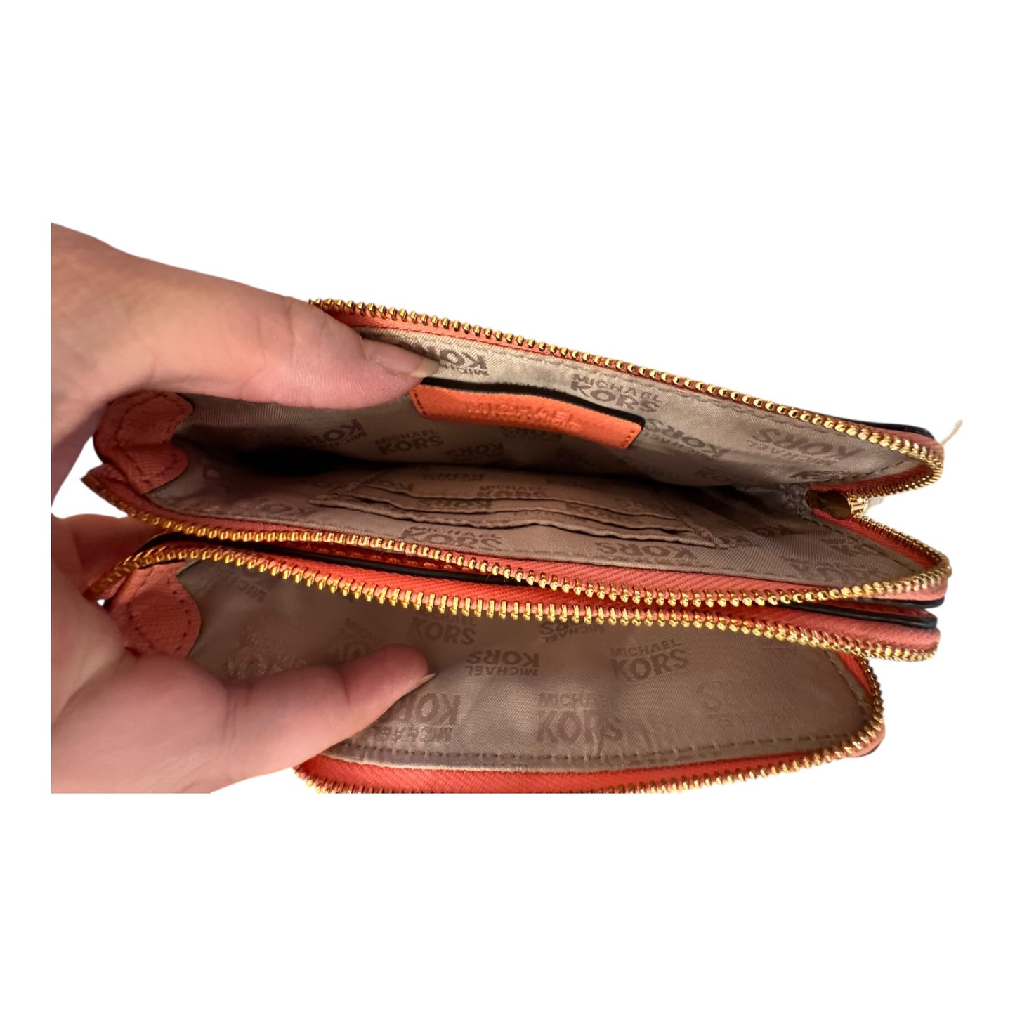 Wallet Designer By Michael Kors In Orange, Size:Medium