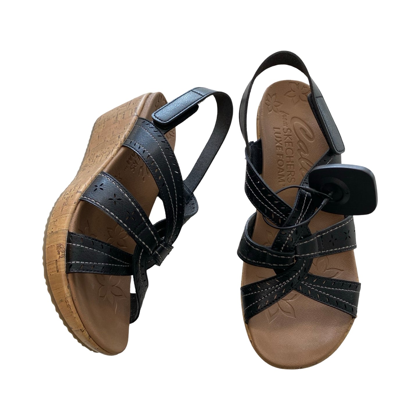 Sandals Heels Wedge By Skechers In Black, Size:8