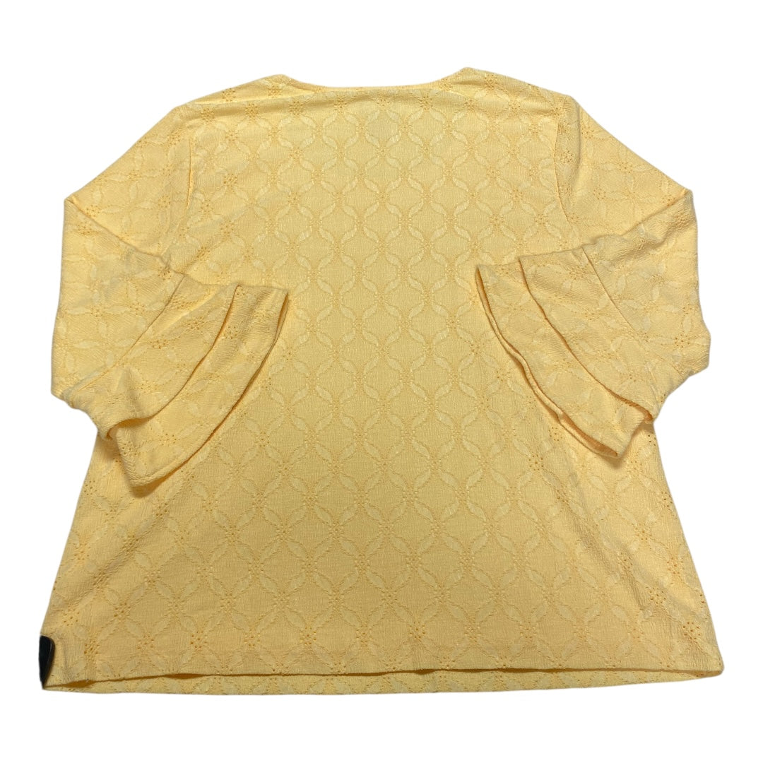 Top 3/4 Sleeve By Chicos In Yellow, Size:L
