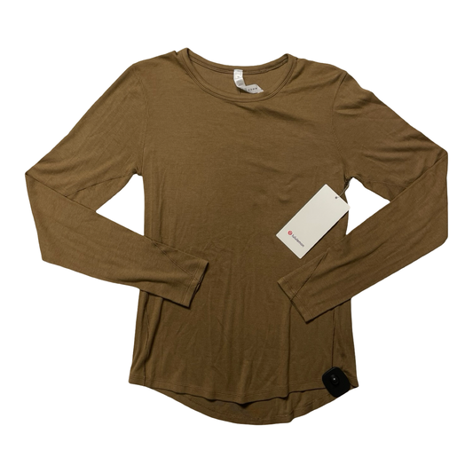 Athletic Top Ls Crewneck By Lululemon In Brown, Size:10
