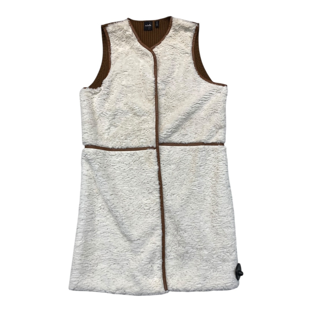 Vest Faux Fur & Sherpa By Rafaella In Brown & White, Size:L