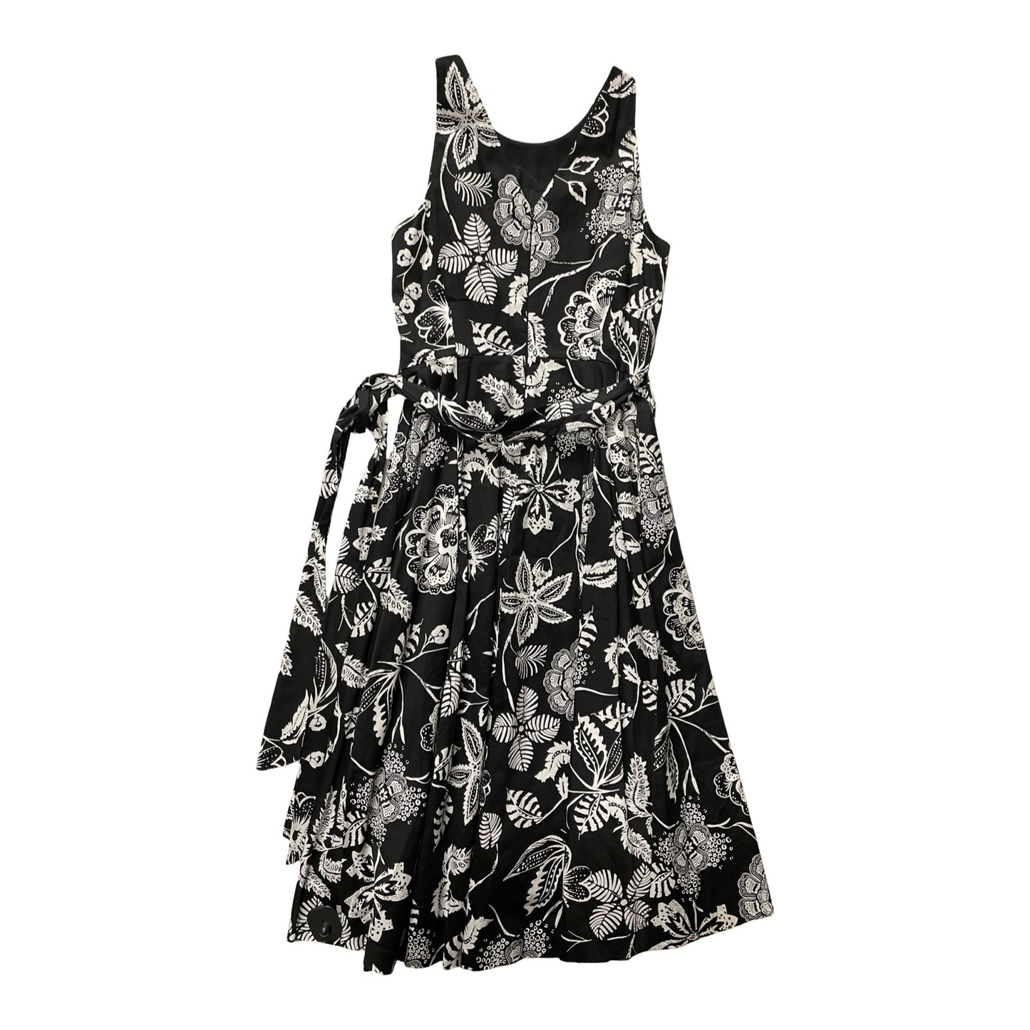 Dress Casual Midi By Tahari By Arthur Levine In Black & White, Size:4
