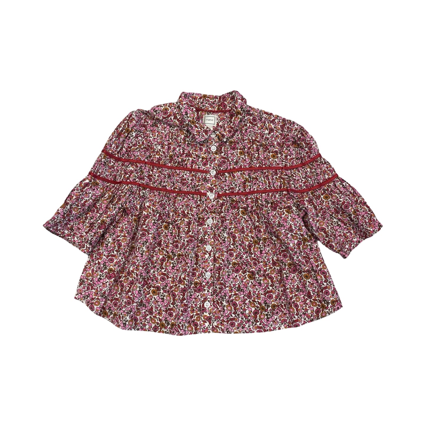 Top Ss By Maeve In Floral Print, Size:L