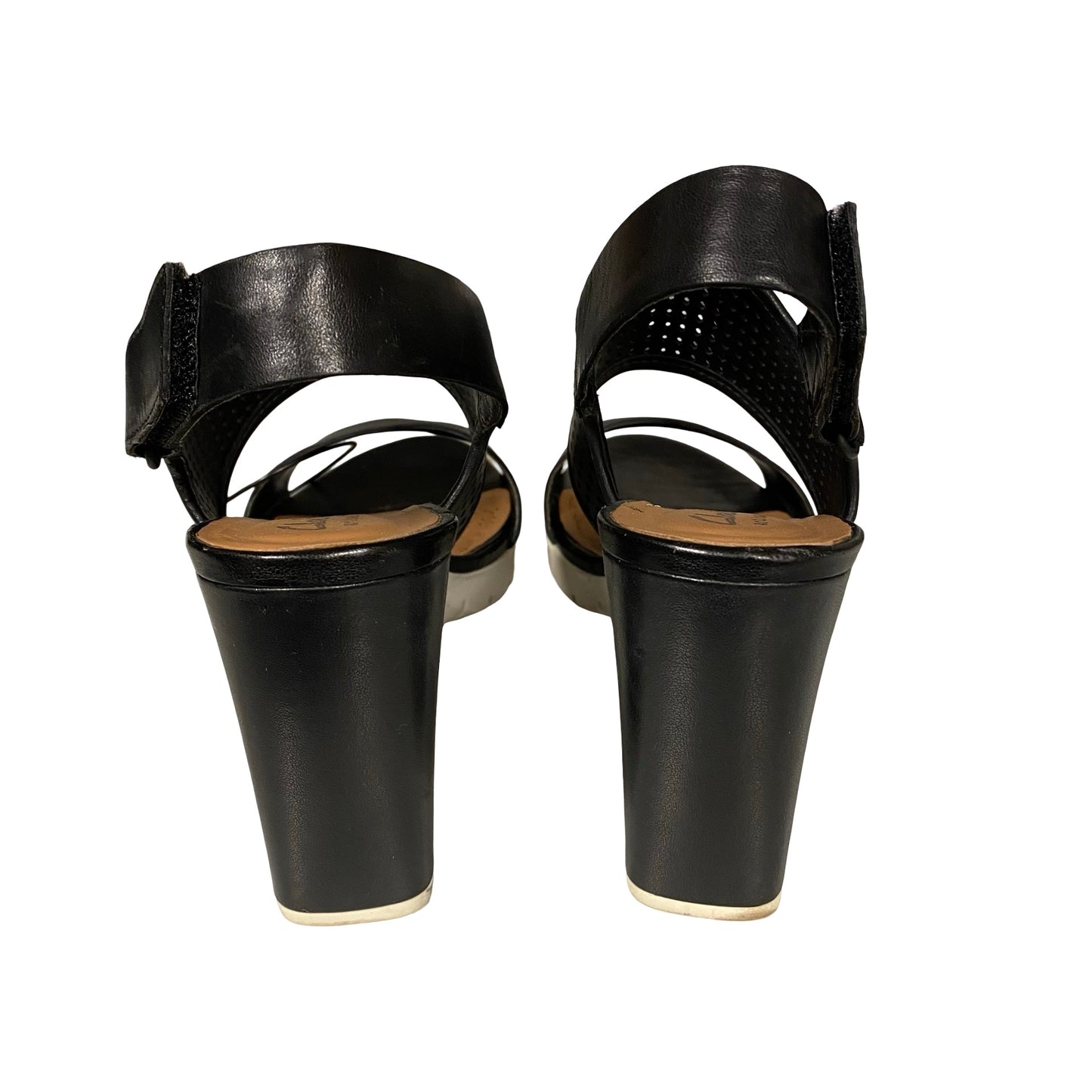 Sandals Heels Block By Clarks In Black, Size:8.5
