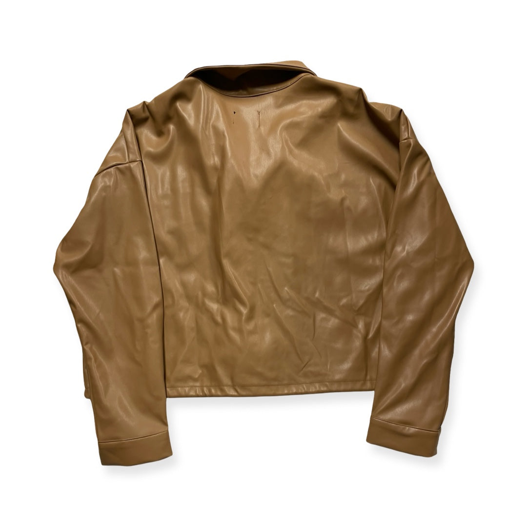 Jacket Shirt By T Tahari In Brown, Size:Xl