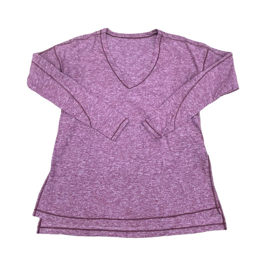 Athletic Top Ls Collar By Lululemon In Pink, Size:L