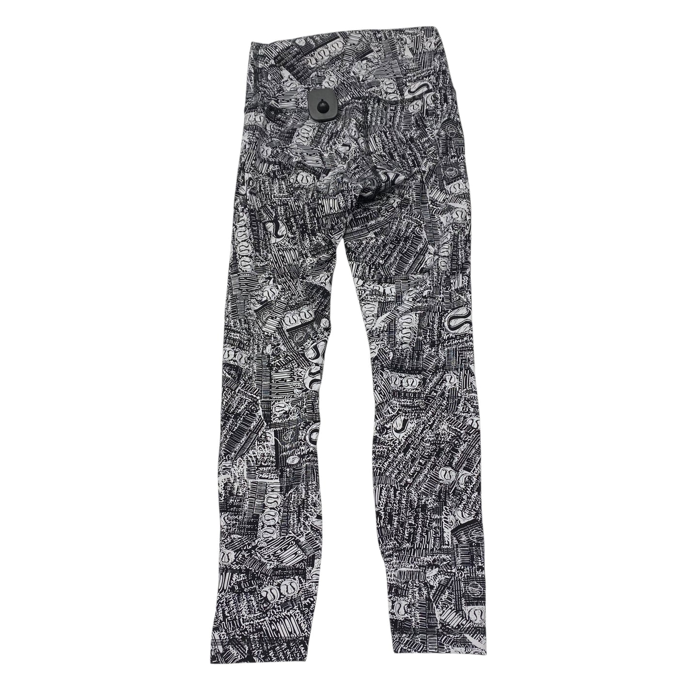Athletic Leggings By Lululemon In Black & White, Size:4