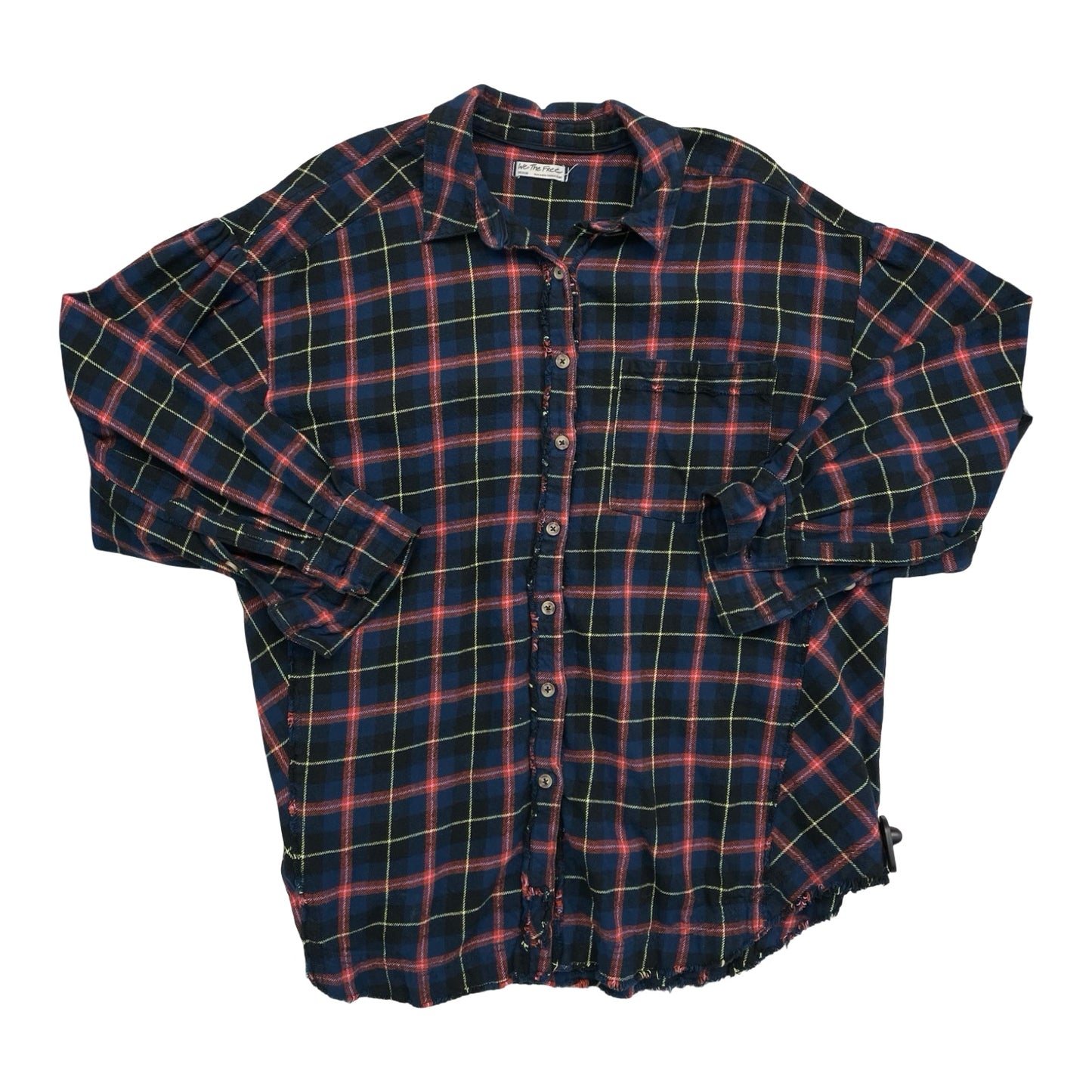 Top Ls By We The Free In Plaid Pattern, Size:M
