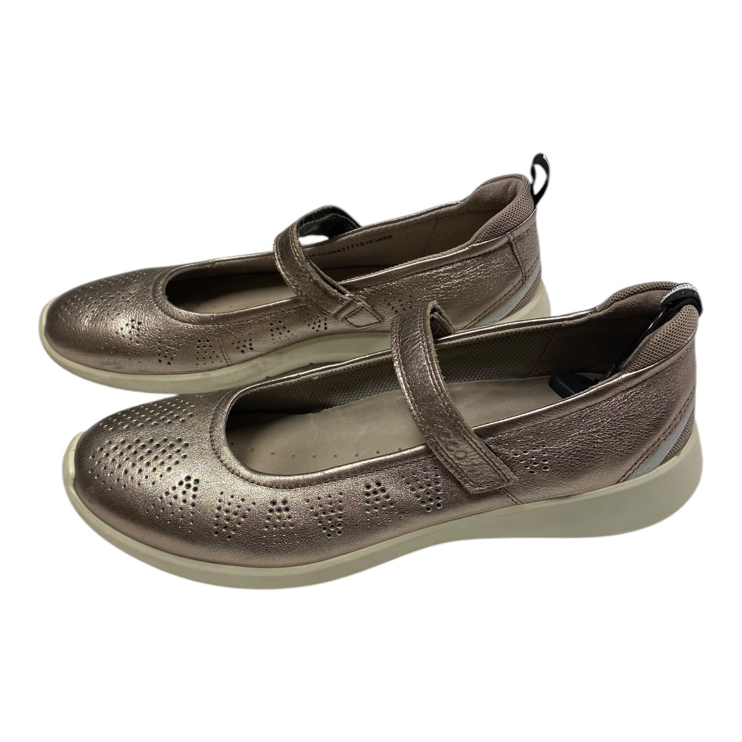 Shoes Flats By Ecco In Silver, Size:9.5