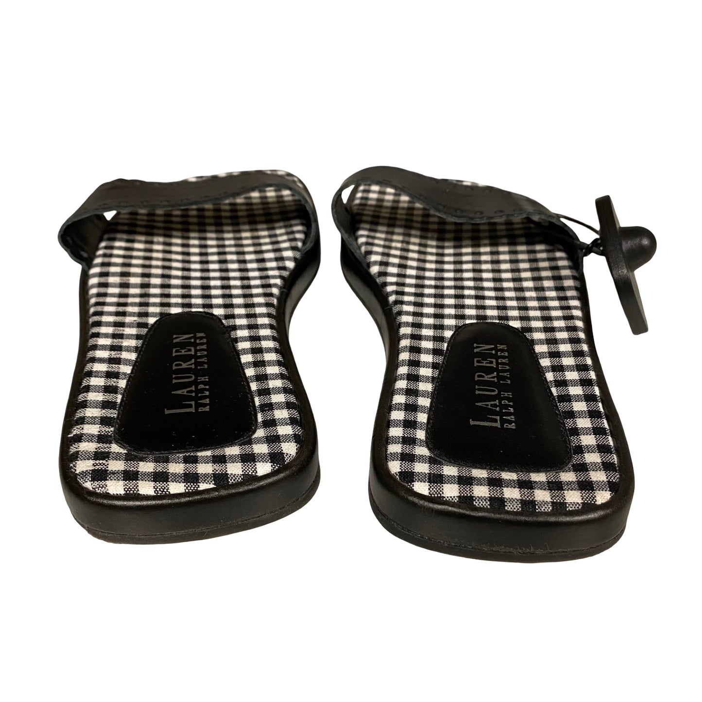 Sandals Flats By Ralph Lauren In Black & White, Size:7