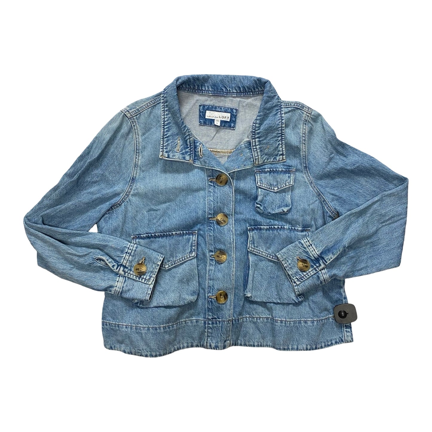 Jacket Denim By Loft In Blue Denim, Size:L