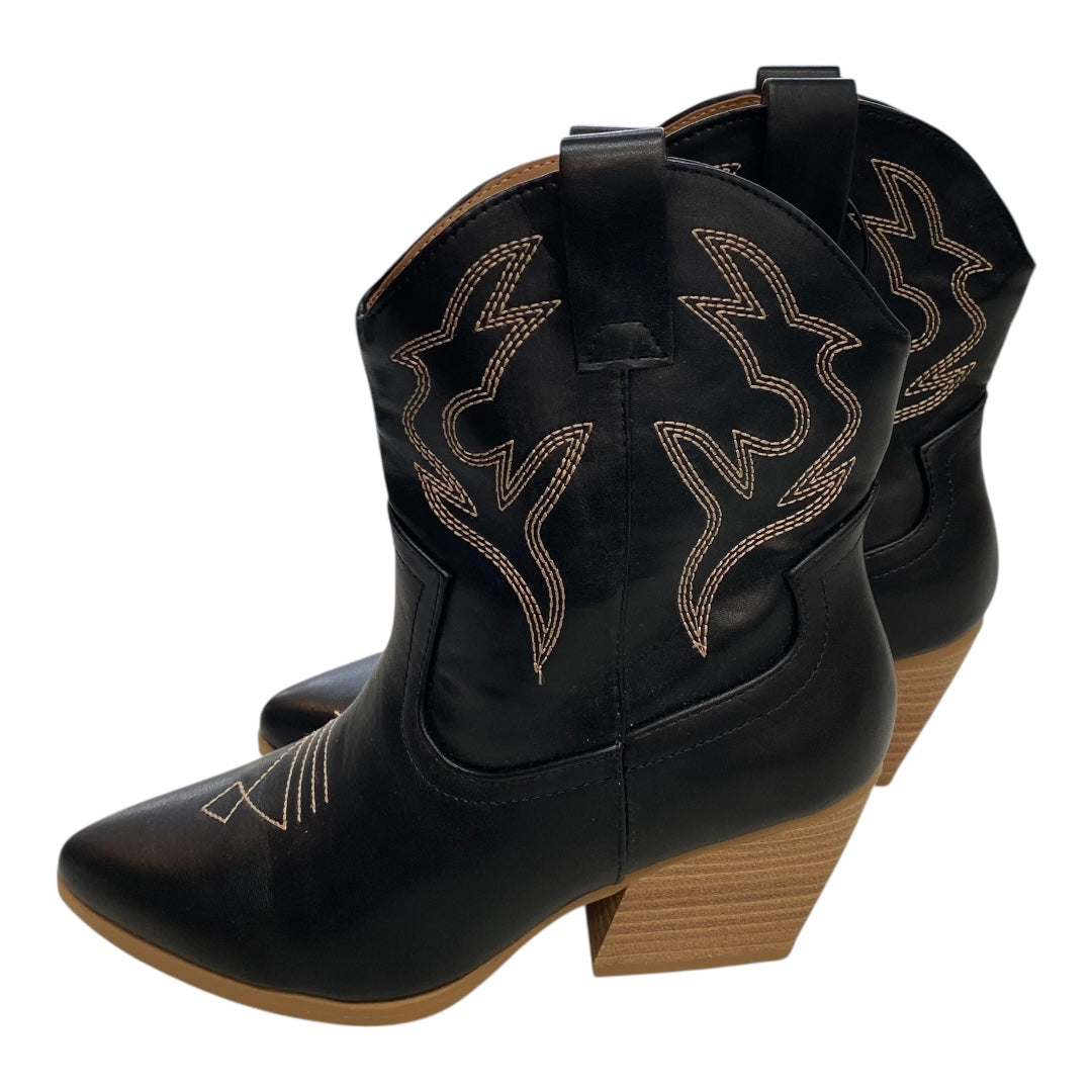 Boots Ankle Heels By Soda In Black, Size:8