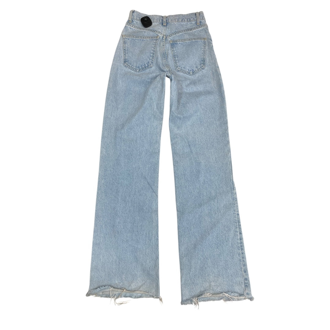 Jeans Straight By Zara Women In Blue Denim, Size:4