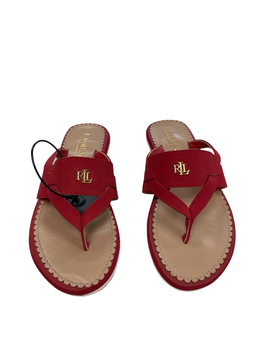 Sandals Flats By Lauren By Ralph Lauren In Red, Size:6