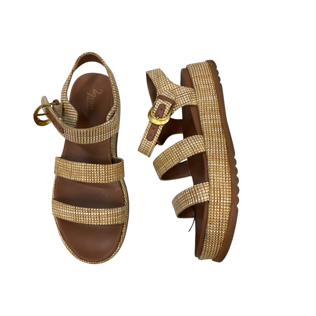 Sandals Heels Block By Naturalizer In Tan, Size:10