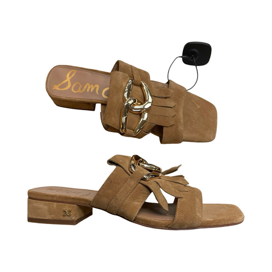 Sandals Heels Block By Sam Edelman In Tan, Size:11