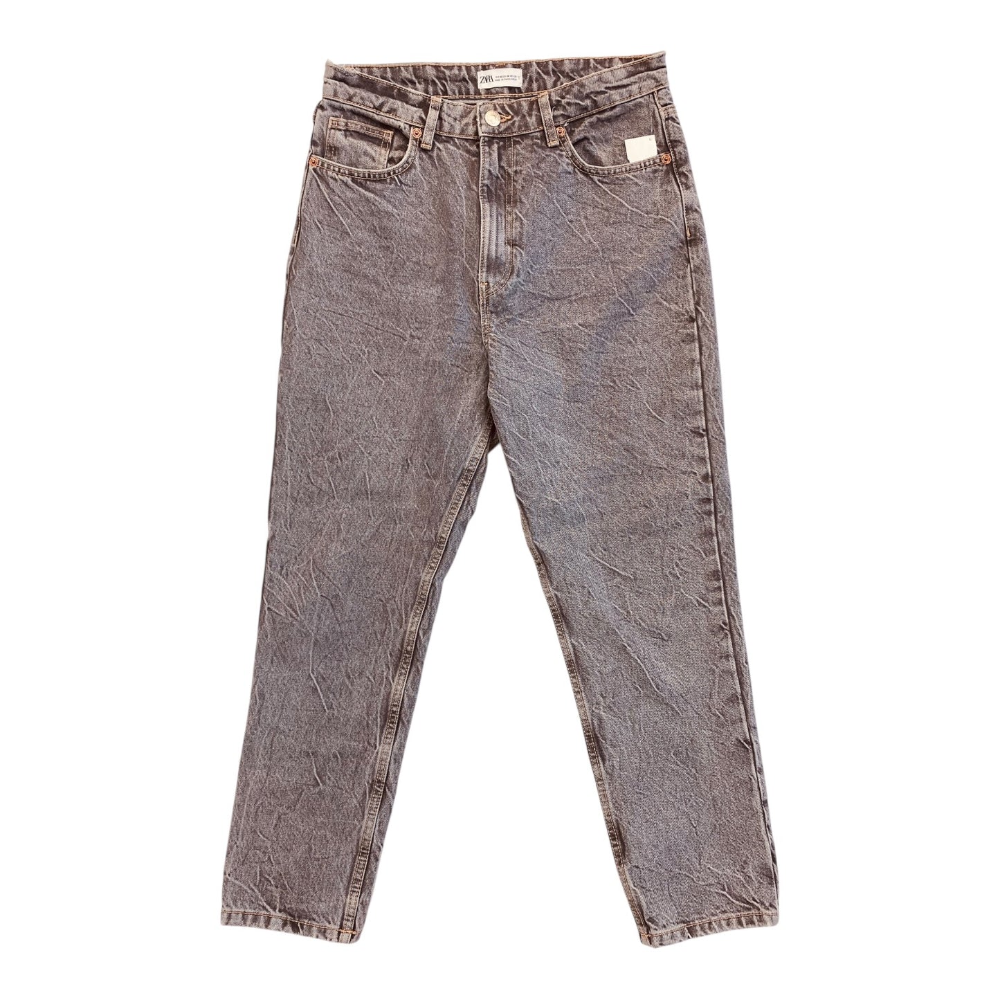 Jeans Straight By Zara In Grey, Size:10