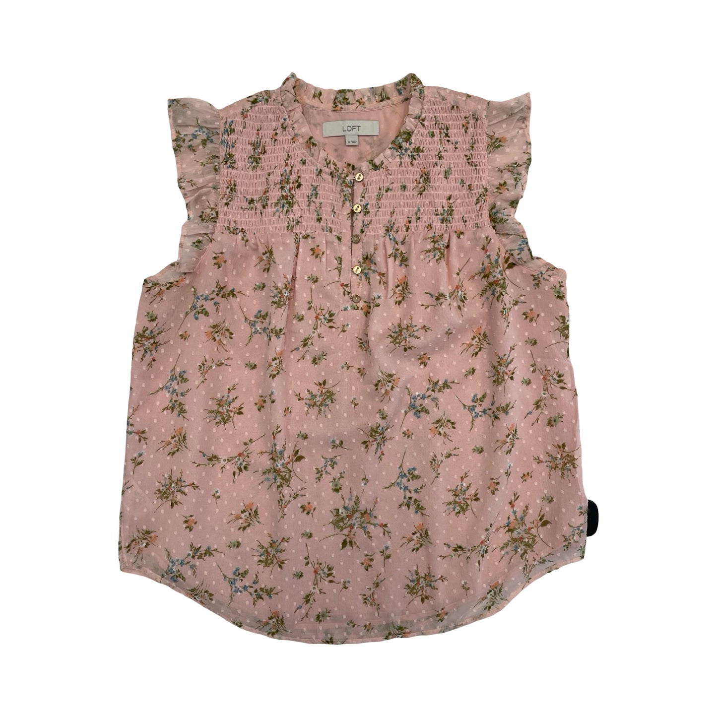Top Sleeveless By Loft In Floral Print, Size:M