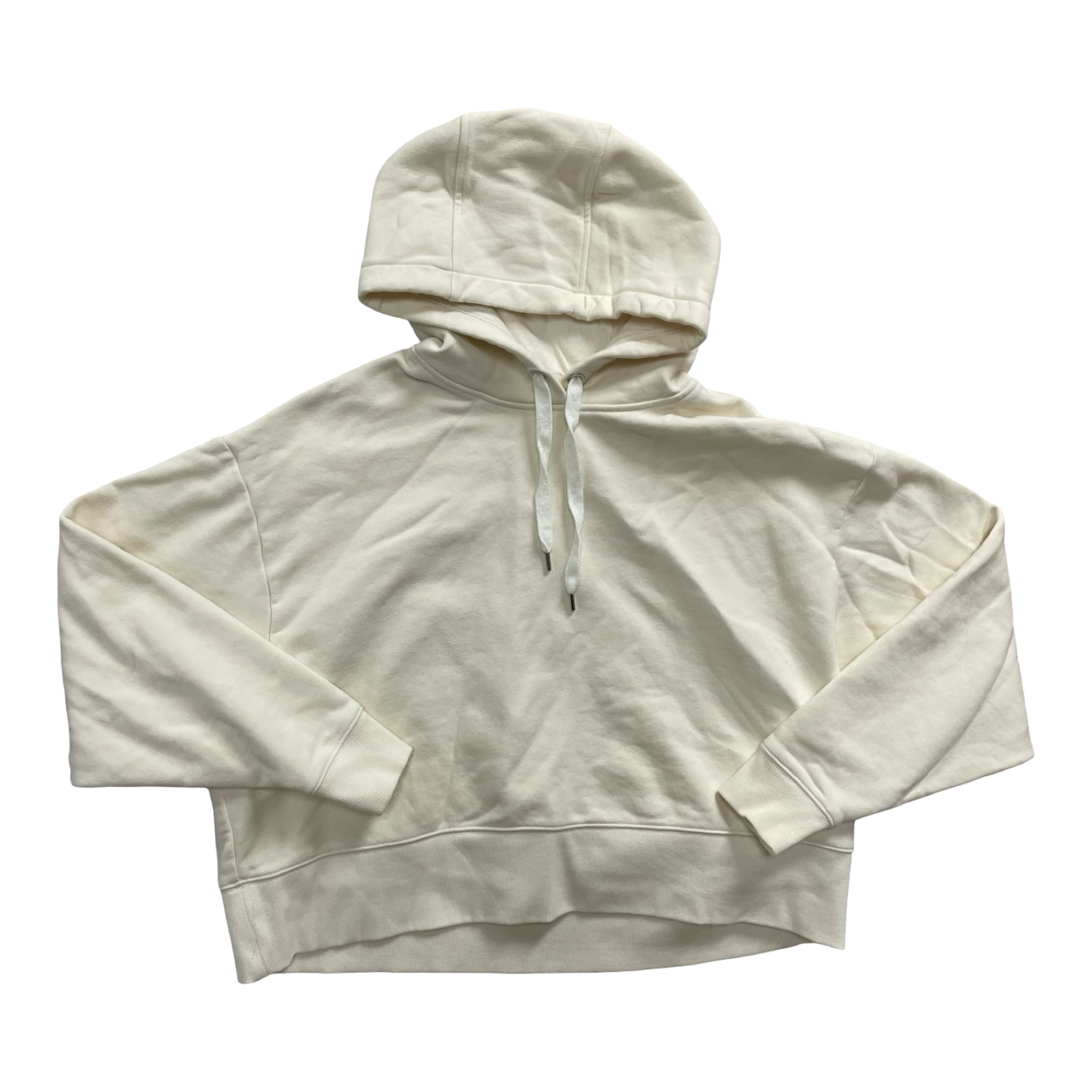 Athletic Sweatshirt Hoodie By Calia In Cream, Size:M