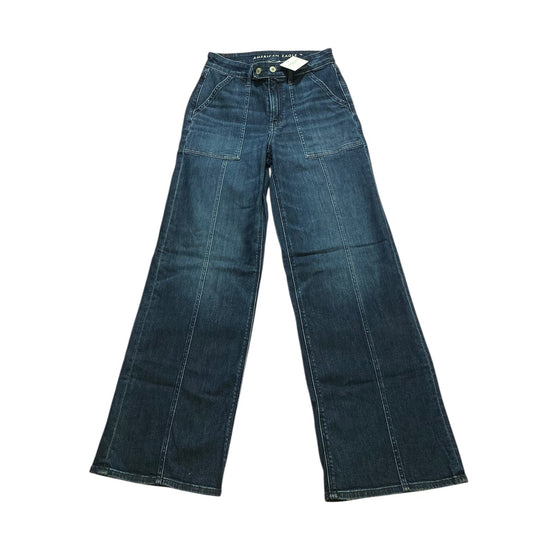Jeans Wide Leg By American Eagle In Blue Denim, Size:2