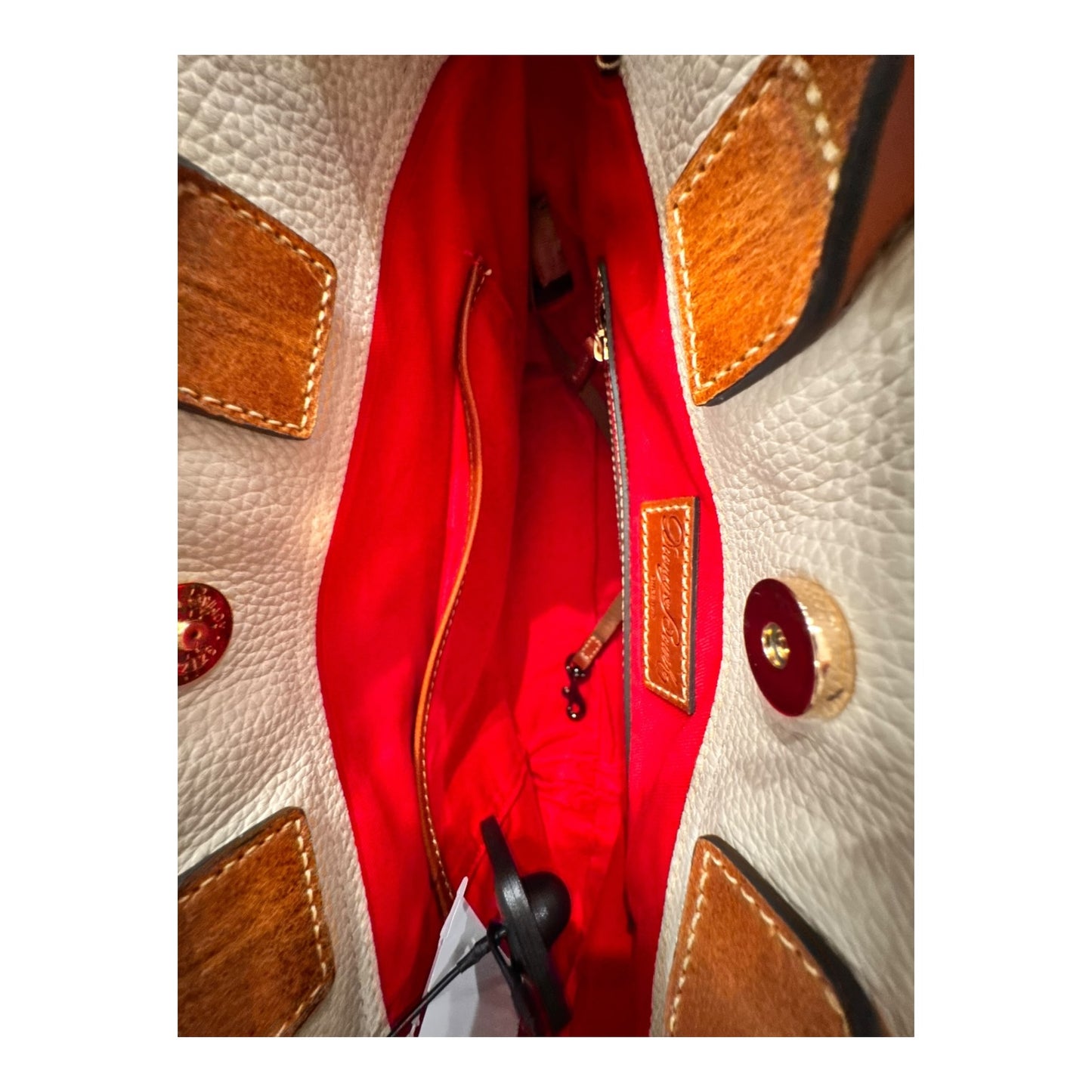 Handbag Designer By Dooney And Bourke In Cream, Size:Medium