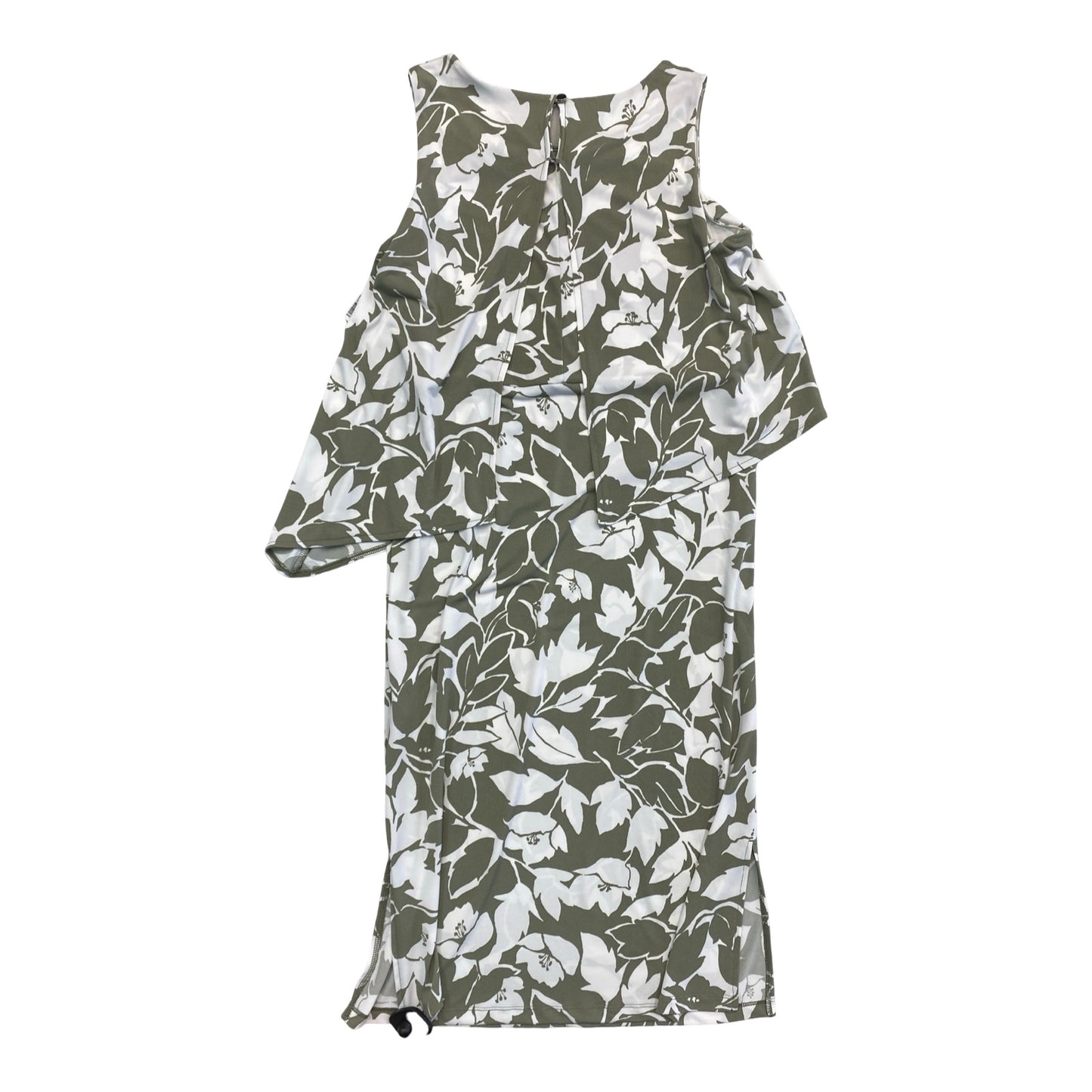 Dress Casual Midi By Chicos In Green & White, Size:S