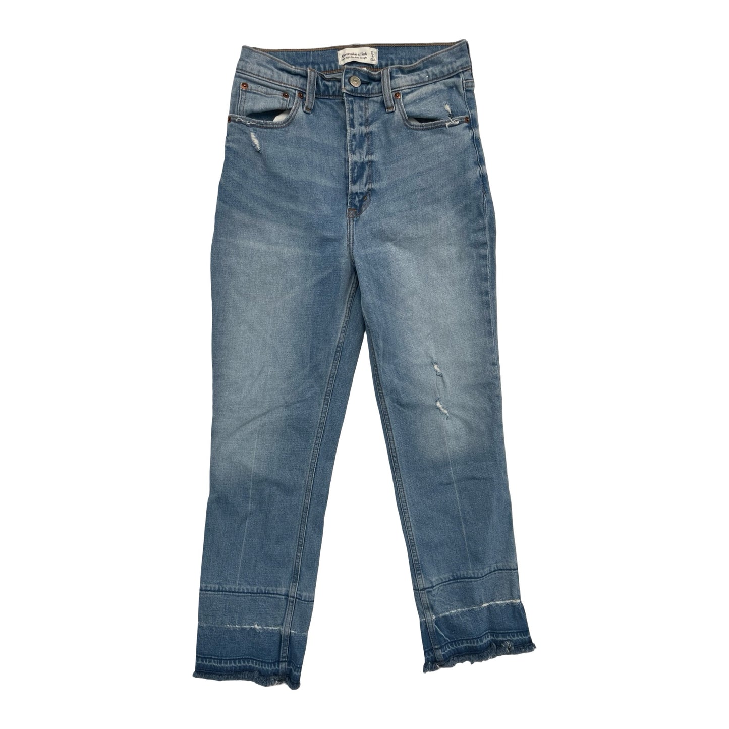 Jeans Straight By Abercrombie And Fitch In Blue Denim, Size:4