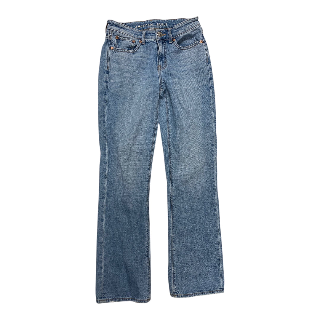 Jeans Straight By American Eagle In Blue Denim, Size:2