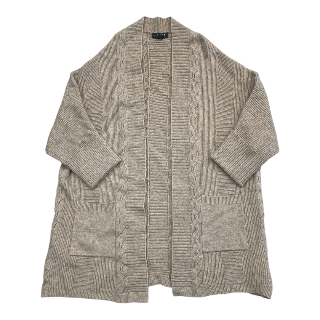 Sweater Cardigan By Sisters In Taupe, Size:S
