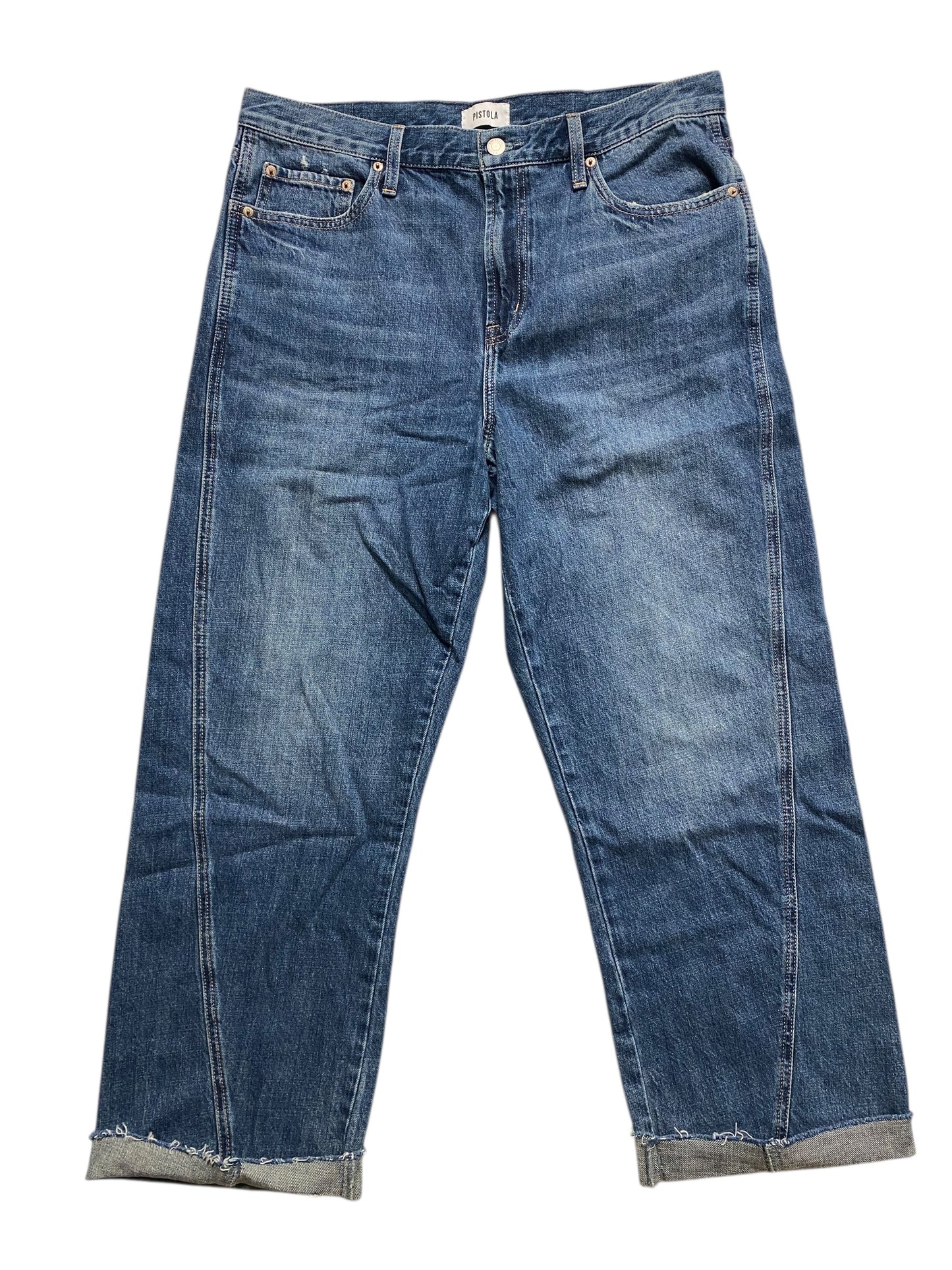 Jeans Wide Leg By Pistola In Blue Denim, Size:12