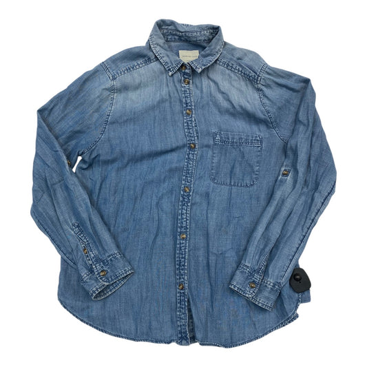 Top Ls By American Eagle In Blue Denim, Size:L