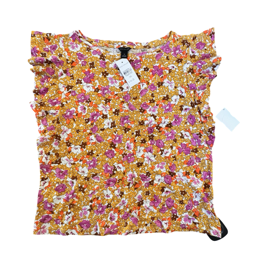 Top Sleeveless By Ann Taylor In Floral Print, Size:Xs