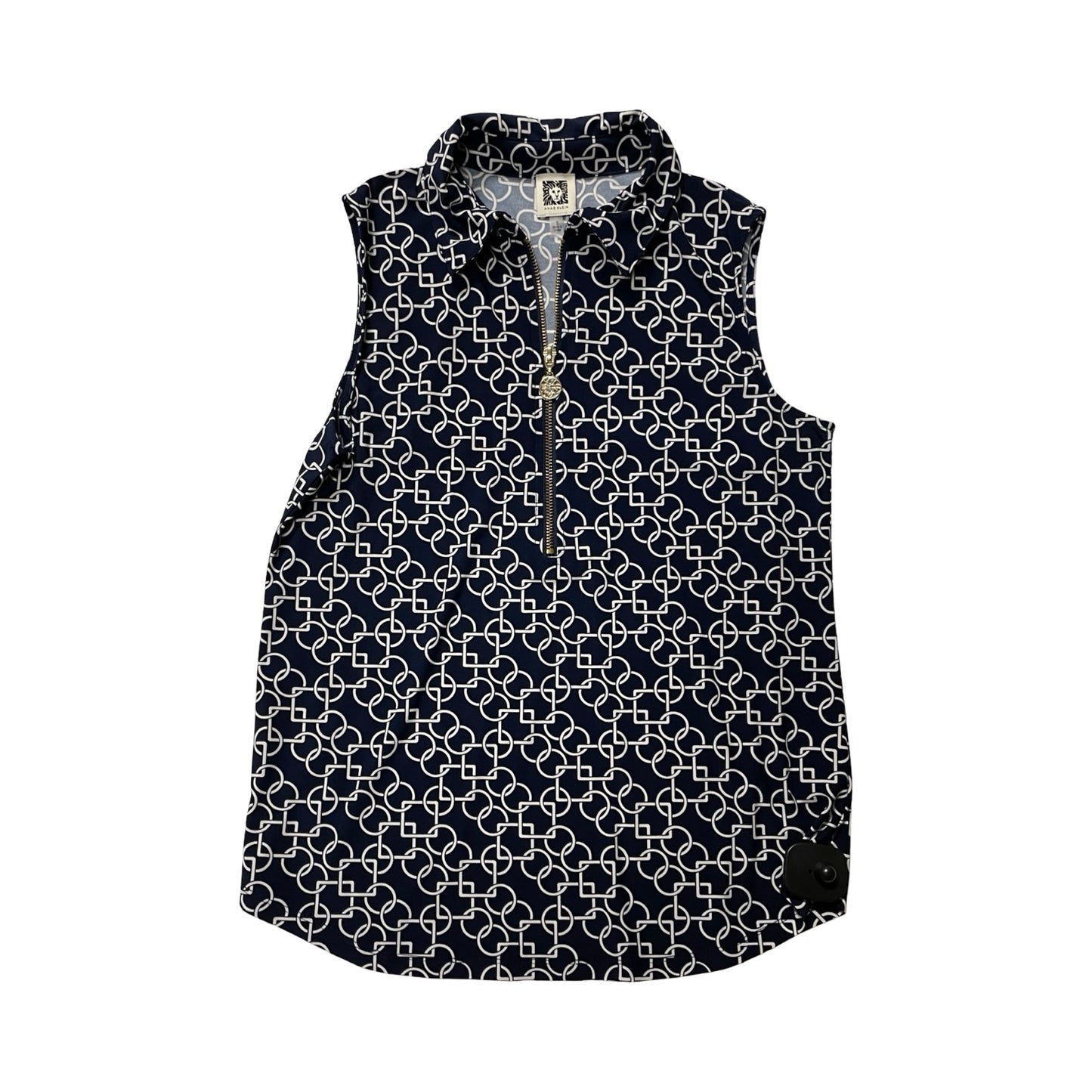 Top Sleeveless By Anne Klein In Navy, Size:S