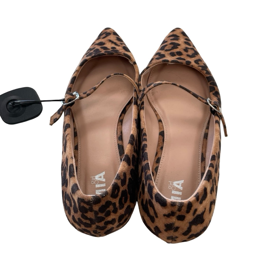 Shoes Flats By Mia In Animal Print, Size:9