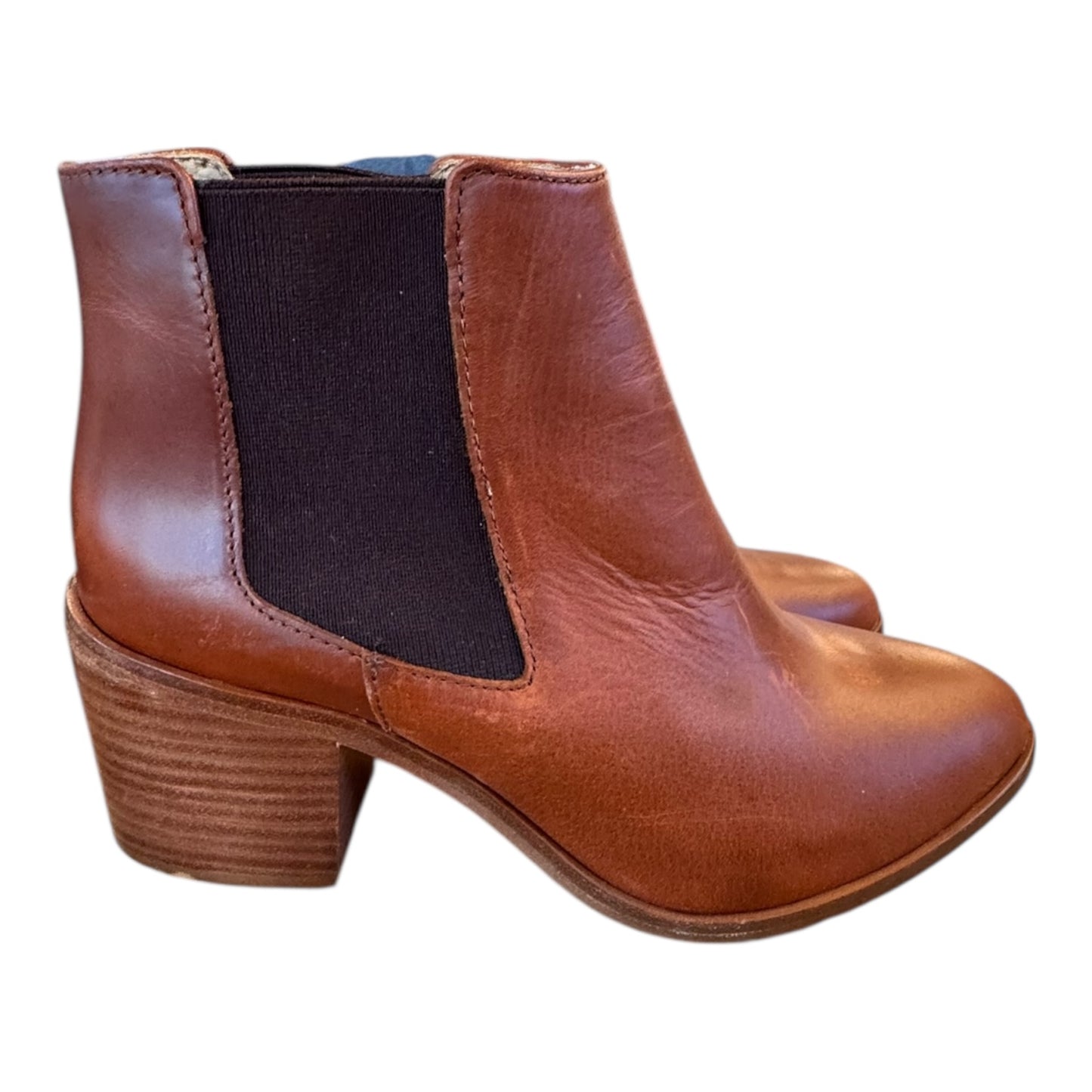 Boots Ankle Heels By NISOLO In Tan, Size:7.5