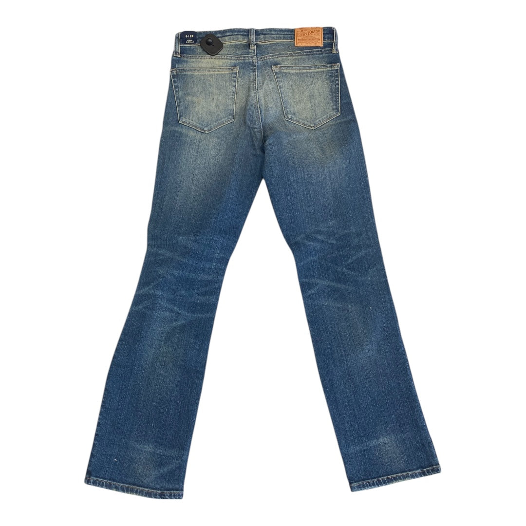 Jeans Straight By Lucky Brand In Blue Denim, Size:6