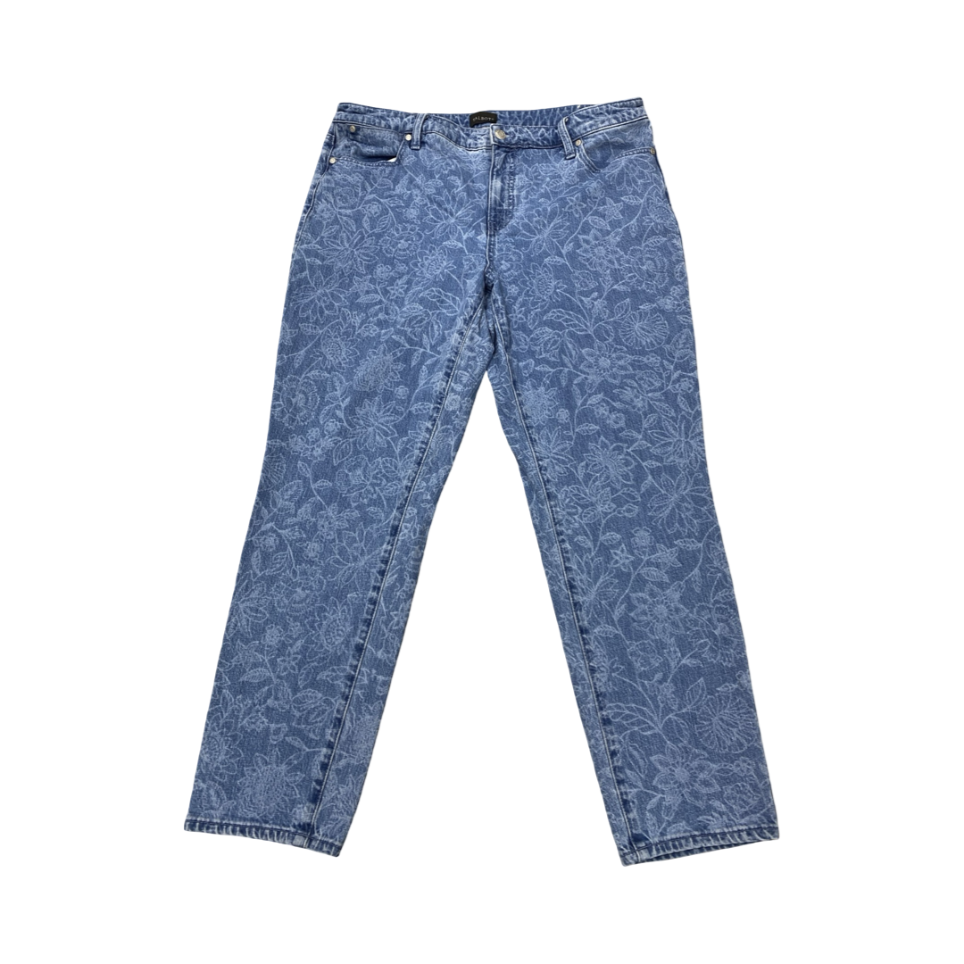 Jeans Straight By Talbots In Blue Denim, Size:14