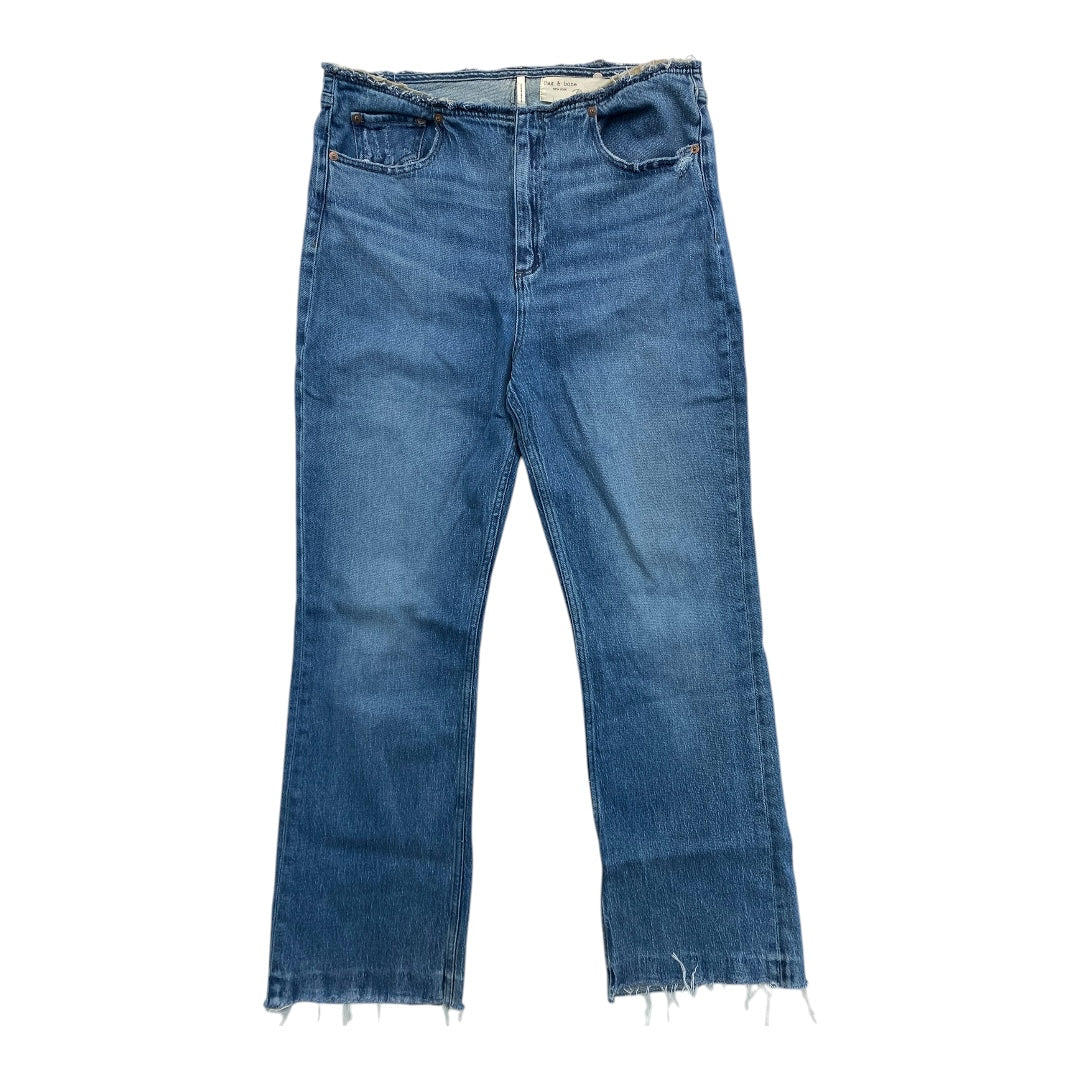Jeans Straight By Rag And Bone In Blue Denim, Size:16