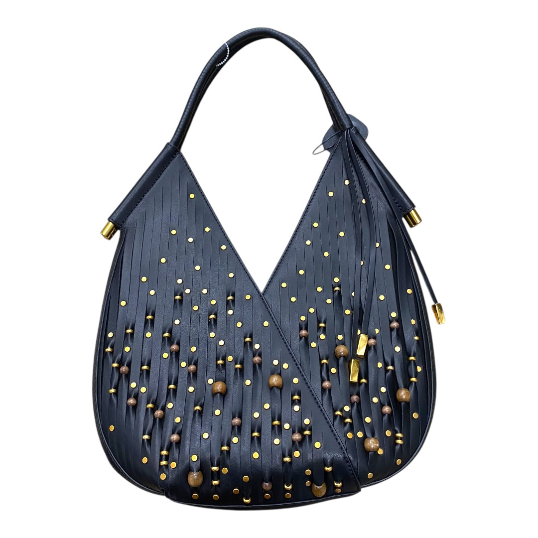 Handbag Leather By Donna Karan In Black, Size:Medium