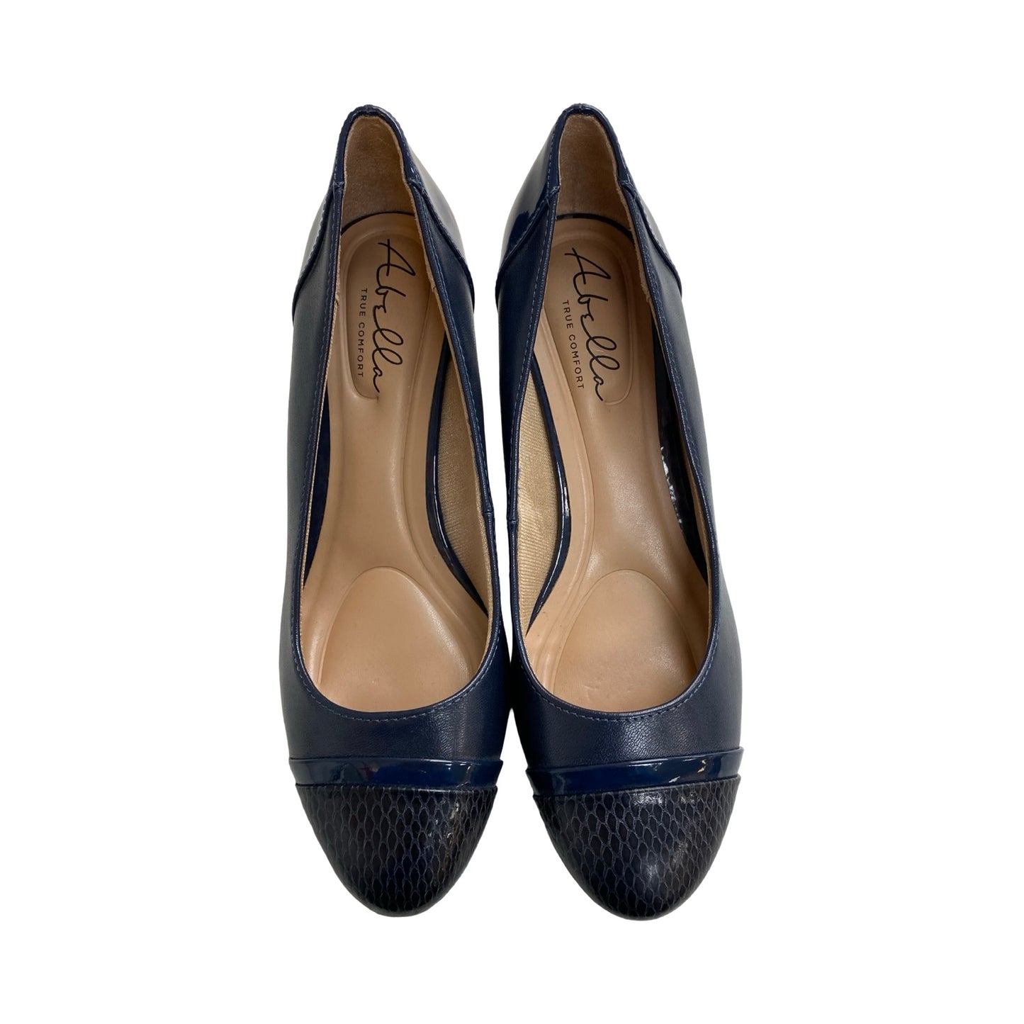 Shoes Heels Block By Abella In Navy, Size:7.5