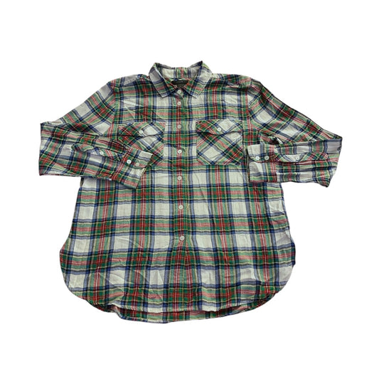 Top Ls By J. Crew In Plaid Pattern, Size:8