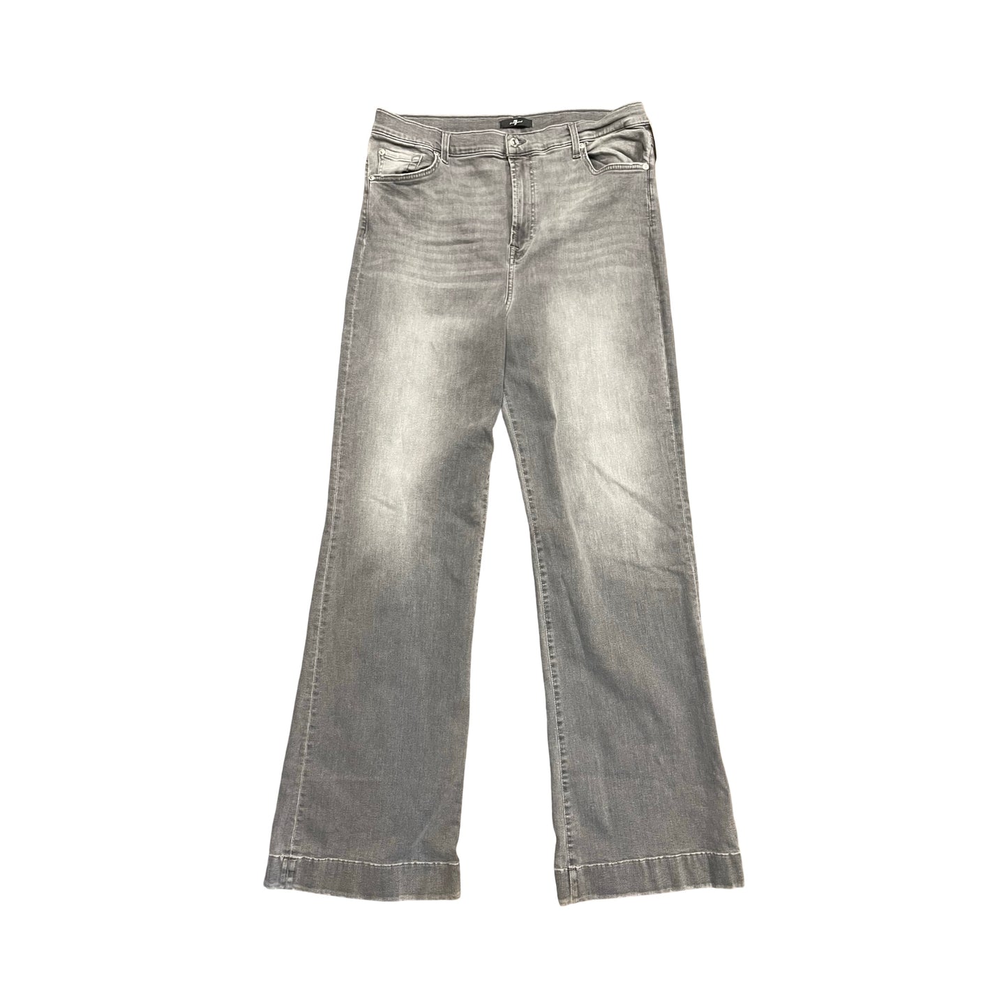 Jeans Wide Leg By 7 For All Mankind In Grey, Size:18