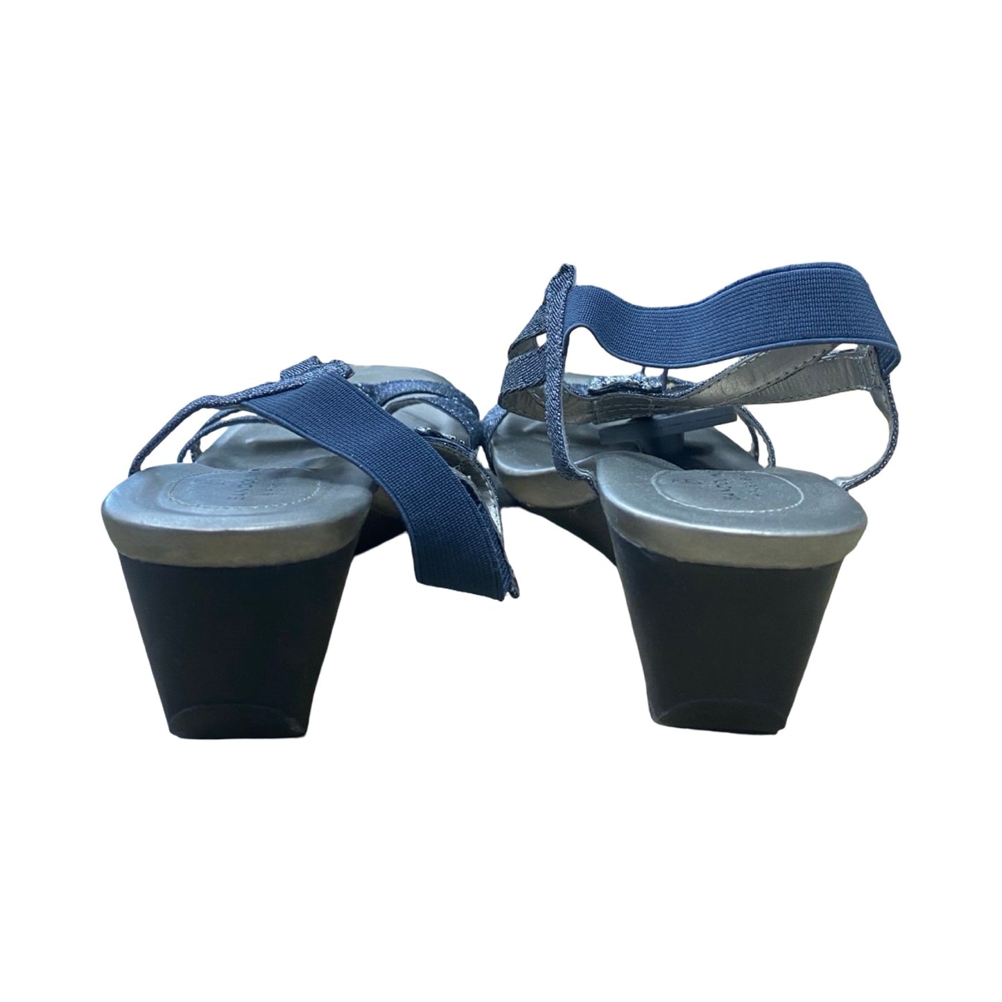 Sandals Heels Wedge By Bandolino In Grey, Size:9.5