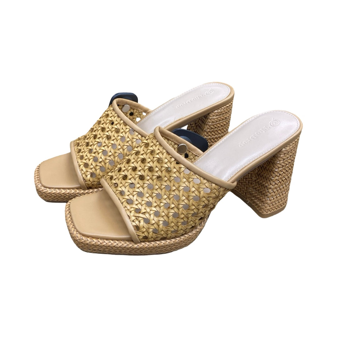 Shoes Heels Block By The Drop In Brown, Size:10