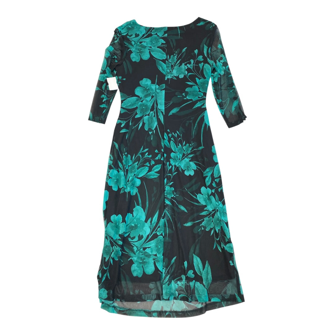 Dress Party Midi By Connected Apparel In Black & Green, Size:8