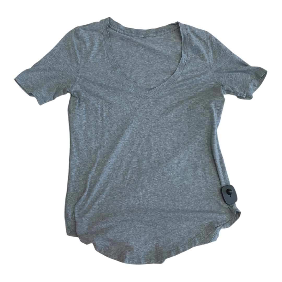 Athletic Top Ss By Lululemon In Grey, Size:6