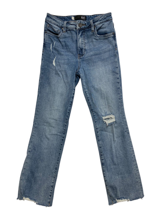 Jeans Straight By Kut In Blue Denim, Size:0
